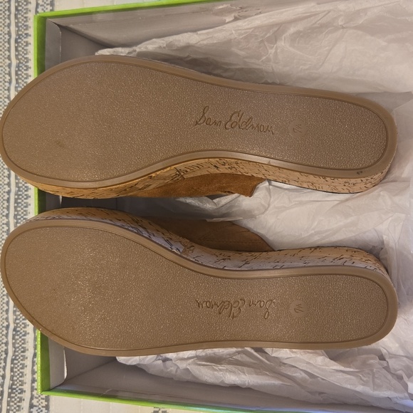 SAM EDELMAN Ranger Platform Suede Sandal Brown NEW - Picture 3 of 3